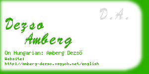dezso amberg business card
